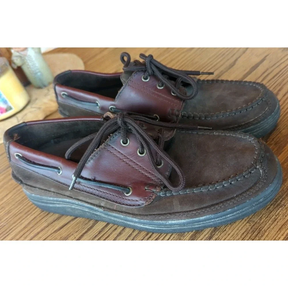 Traction By Streetcars Shoes Mens Boat/Casual Slip On Brown Leather 10.5‎ W